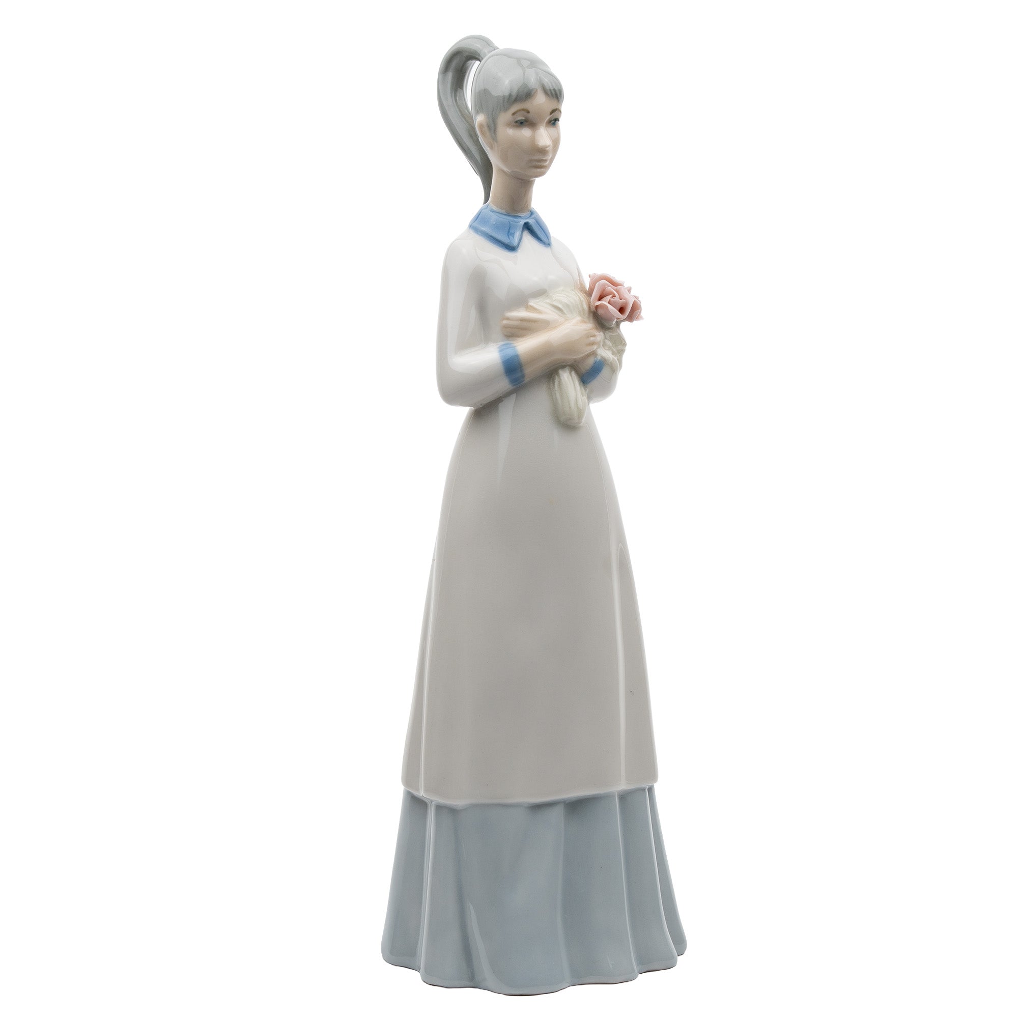 Lladró-Style Porcelain Girl - Springtime Serenity