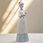 Lladró-Style Porcelain Girl - Springtime Serenity