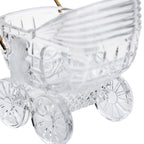 Lead Crystal Baby Carriage - Brass Handle Accent