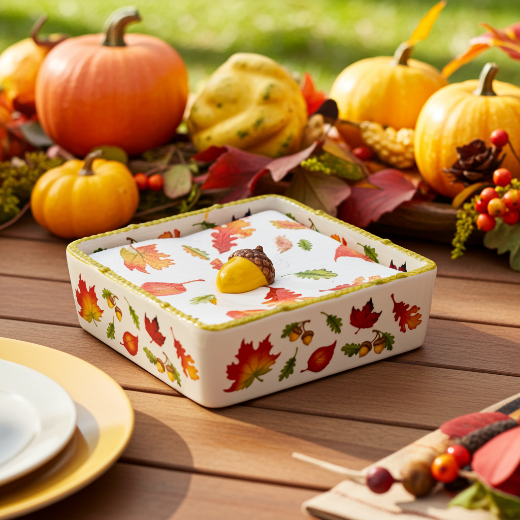 Temp-tations by Tara Seasonal Napkin Holder - Autumn Acorn Knob