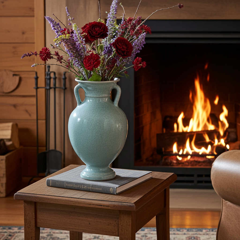 Coors Pottery Tall Pastel Green Vase with White Interior — 9.75"