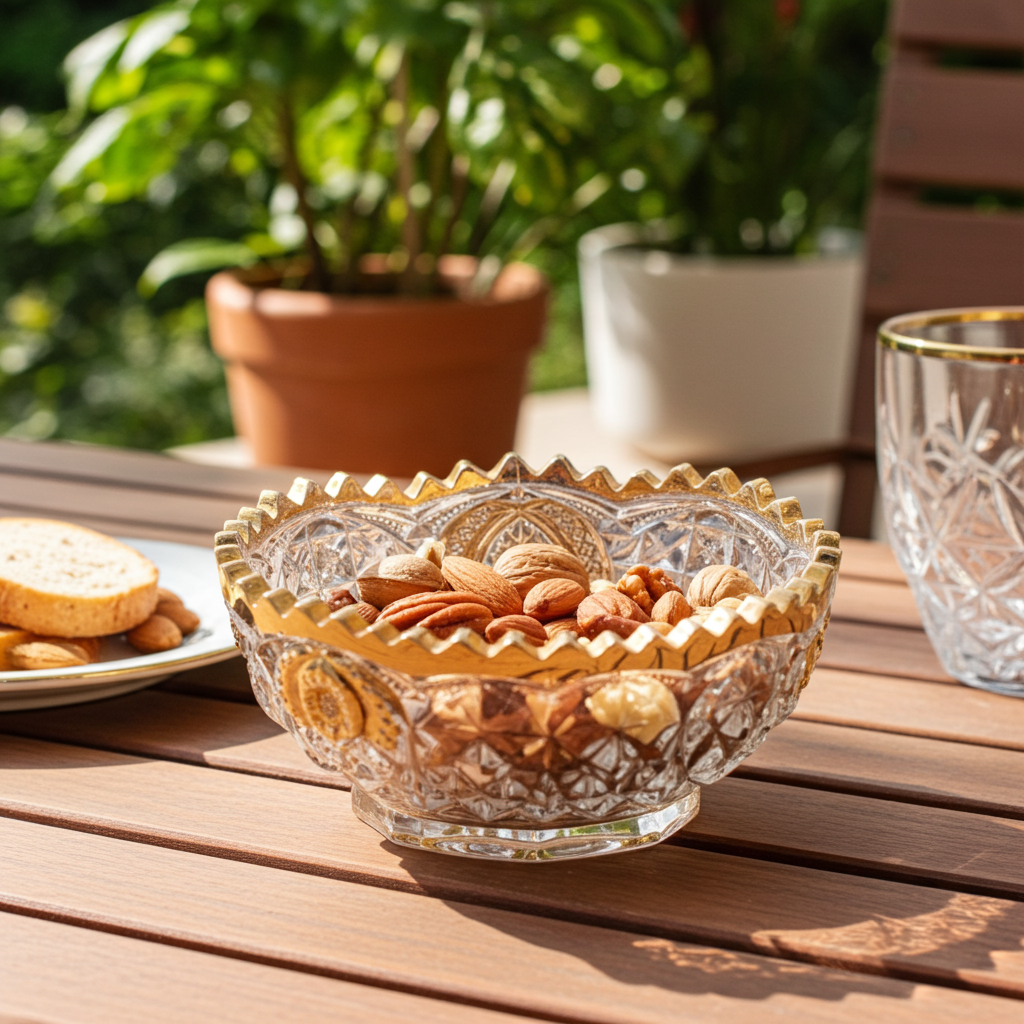 Northwood Memphis Medallions Bowl - Gold Gilt Trim