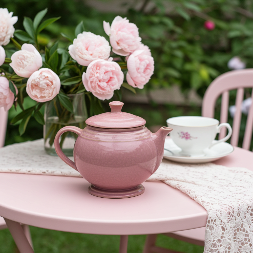Cameron Clay Sevilla Ringware Teapot - Dusty Rose