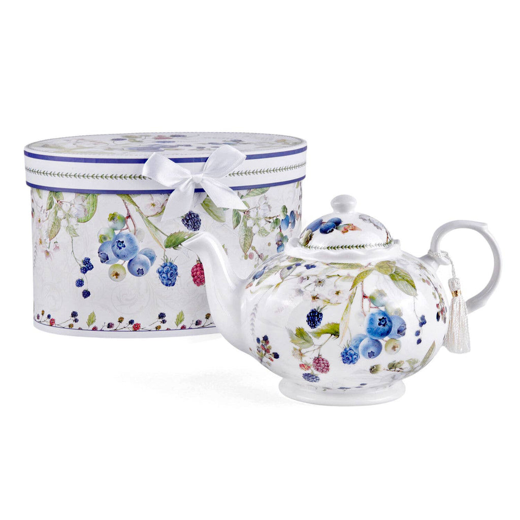 Wild Berries Porcelain Teapot in Gift Box – Floral Everyday Accent