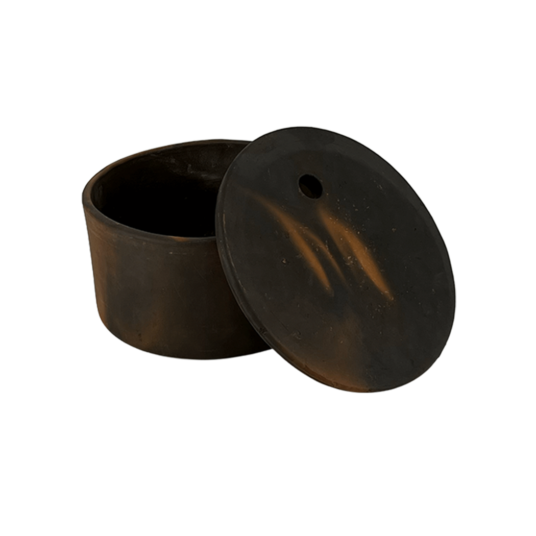 Adah Serving Bowl with Lid — Clay, Brown