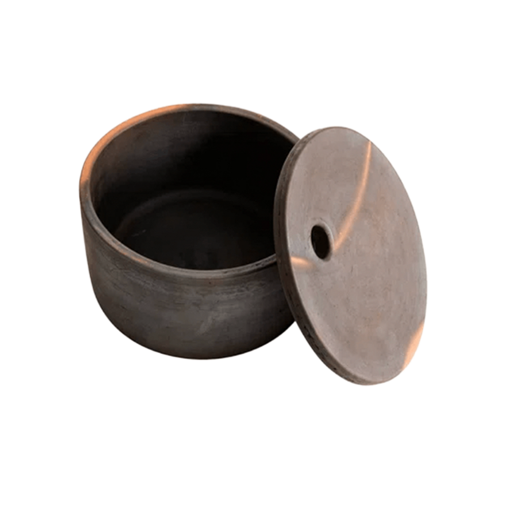 Adah Serving Bowl with Lid — Clay, Brown