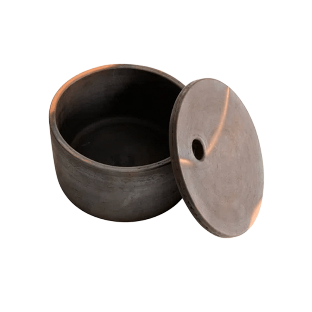 Adah Serving Bowl with Lid — Clay, Brown