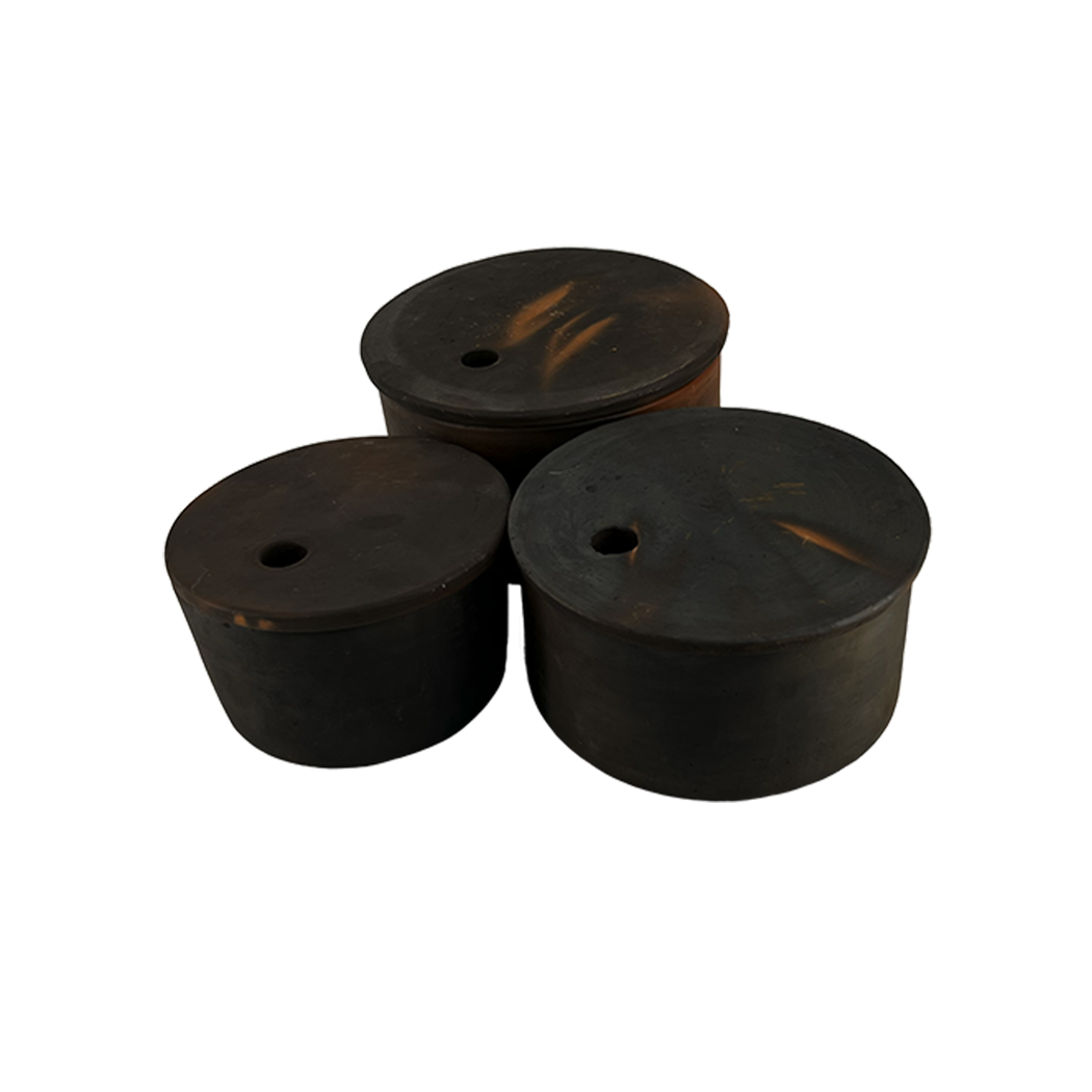 Adah Serving Bowl with Lid — Clay, Brown