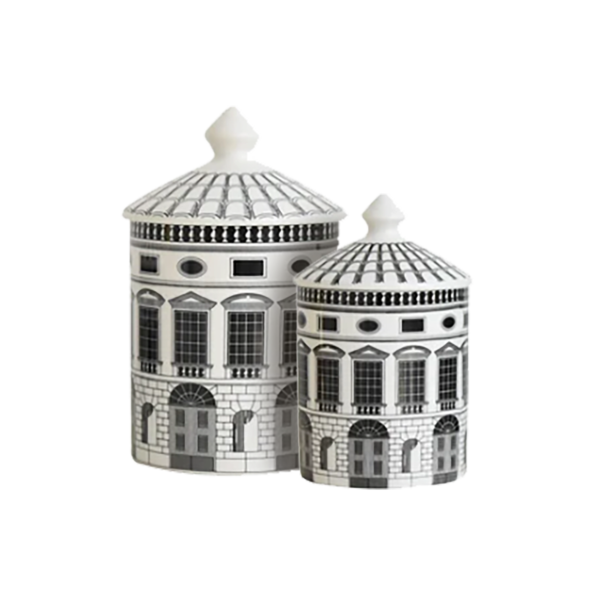 Amelia Storage Jars — White Ceramic with Black Detailing