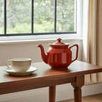 Hall China Teapot - Chinese‑Red Ribbed