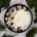 Bougie Cristalline Vents Arctiques avec Citrine, Améthyste et Cristal de Roche | Bougie en Cire de Coco-Soja, 255g