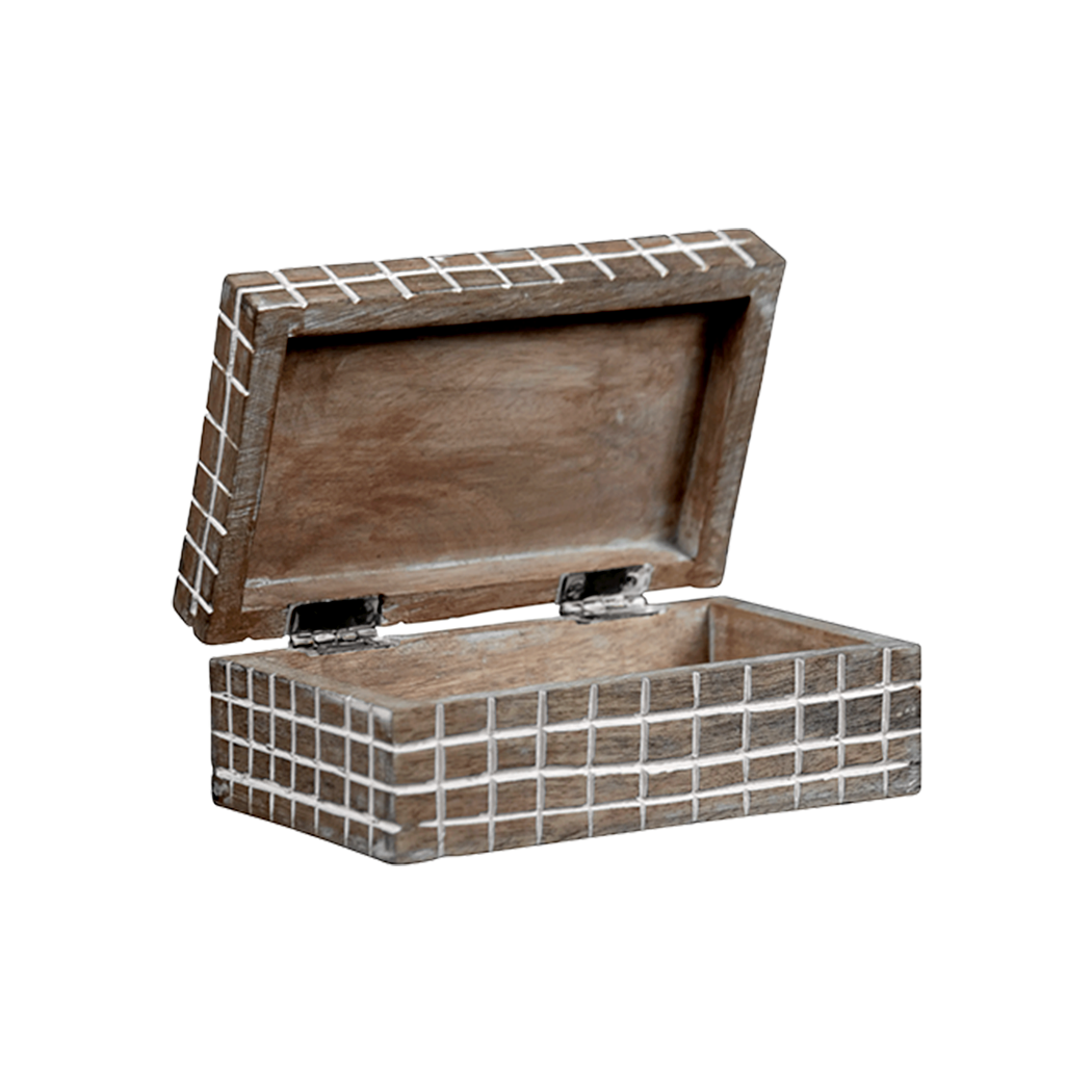 Artemis Decorative Wooden Box — Hand‑Carved Mango Wood