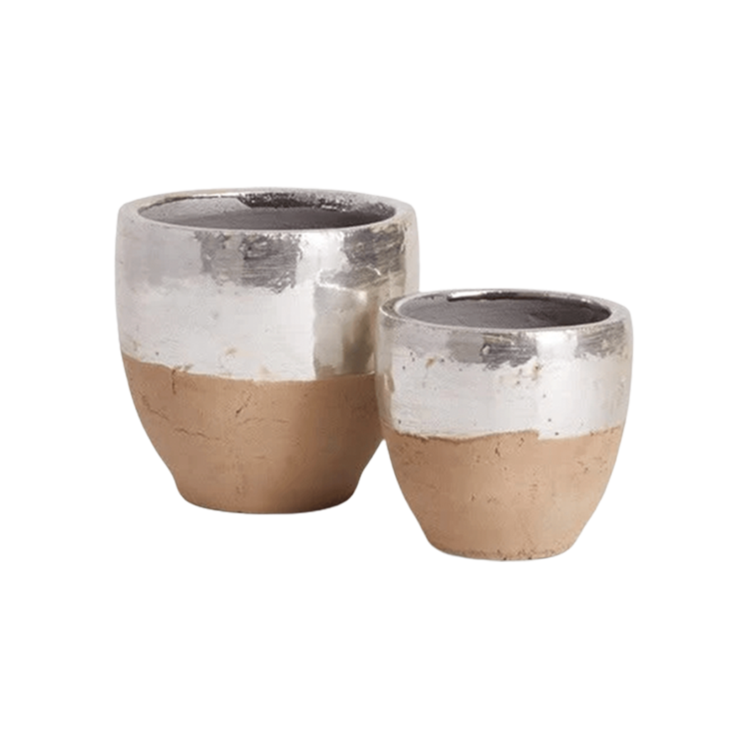 Aurora Earthenware Pot — Reflective Glaze