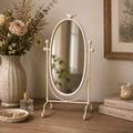 Tabletop Swing Mirror - Distressed White Finish