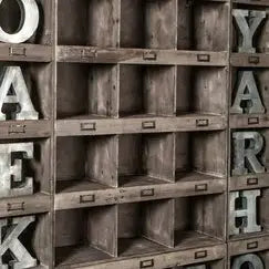 12-Compartment Display Shelves - Recycled Pine