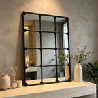 Cast Iron Rectangular Wall Mirror - Simple Cast Iron Frame