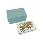 Bagheera Keramikdose – Doppeltes Leoparden-Design mit 24 Karat Goldrand