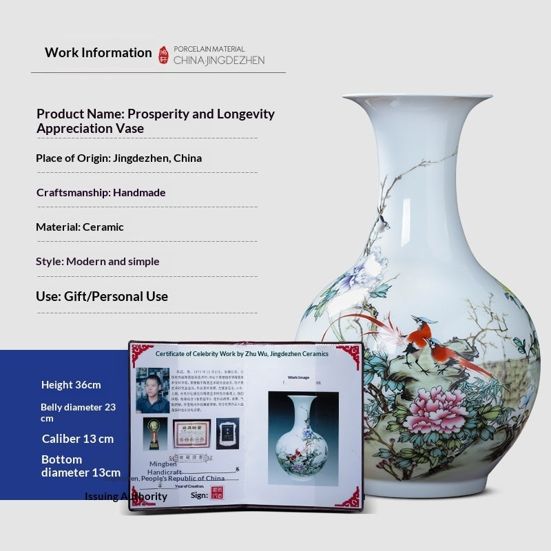 Zhu Wu Pastel Landscape Vases - Ceramic Rotating Base