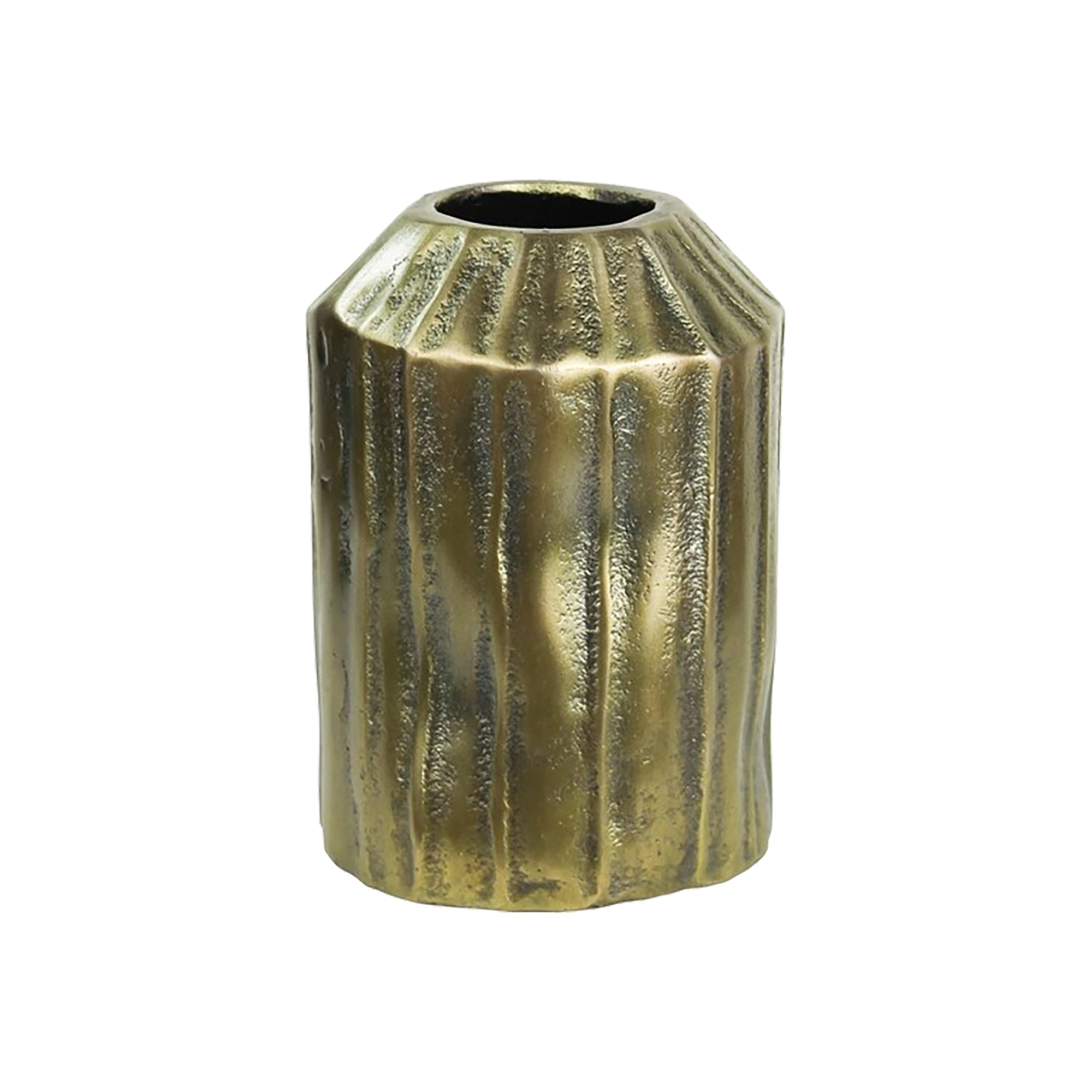 Bennett Cast Aluminum Vase — Brass Finish