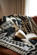 Awa Blanket - Black / Natural Recycled Acrylic