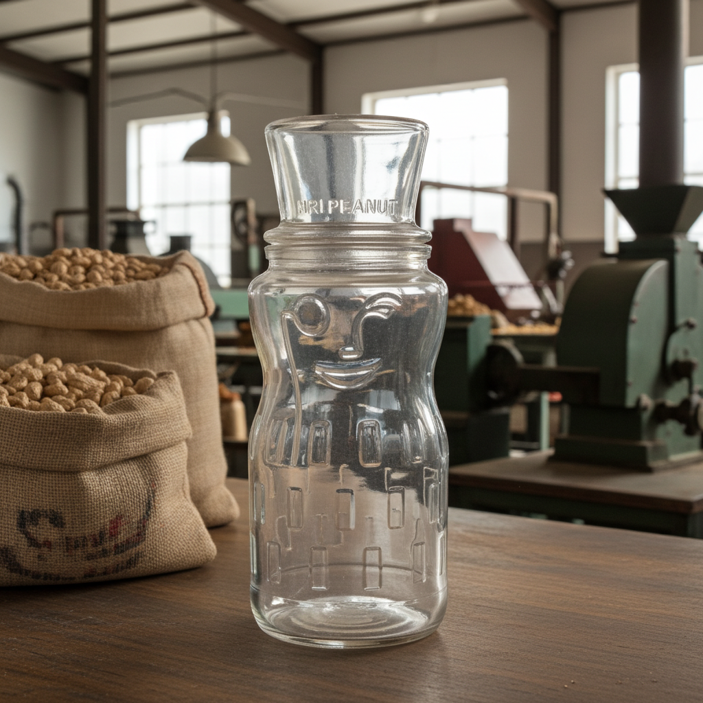 Planters Mr. Peanut 75th Anniversary Glass Jar - Embossed Collectible