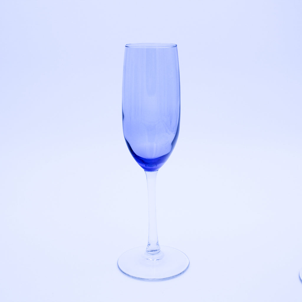 Libbey Vina Blue Champagne Flutes — Set of 12