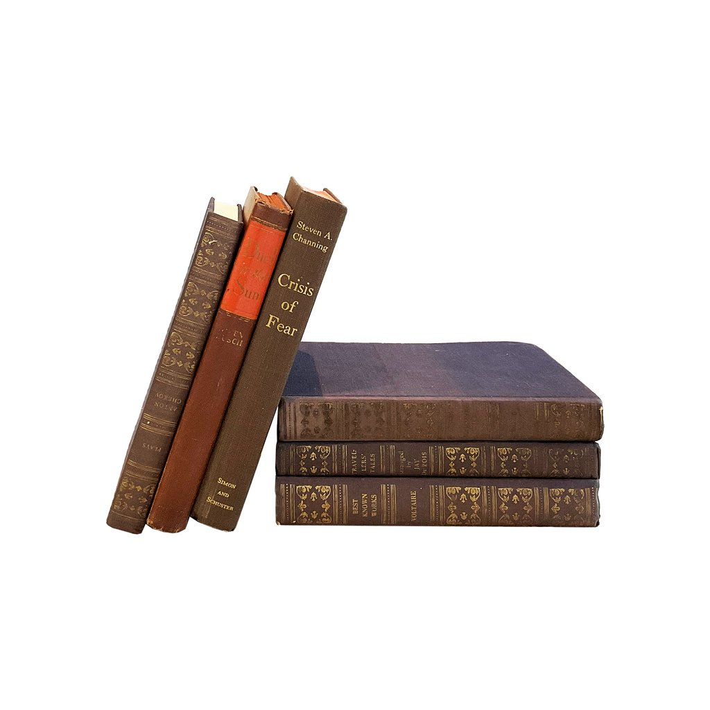 Vintage & Antique Books — Dark Brown Collection