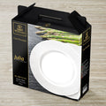 White Dinner Plate with Embossed Wide Rim – 10 inch – Set of 6