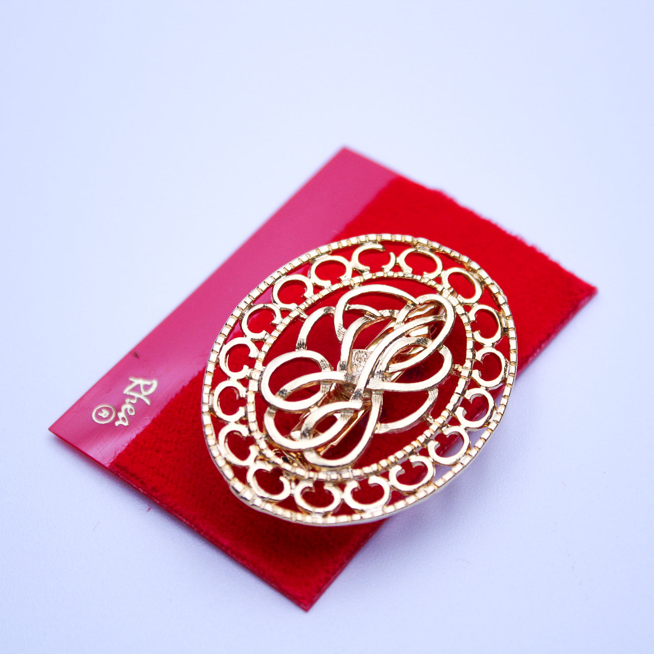 Vintage Intricate Circular Design Gold Tone Brooch – Elegant Retro Jewelry