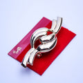 Vintage Swirl Knot Gold Tone Brooch – Elegant Retro Jewelry