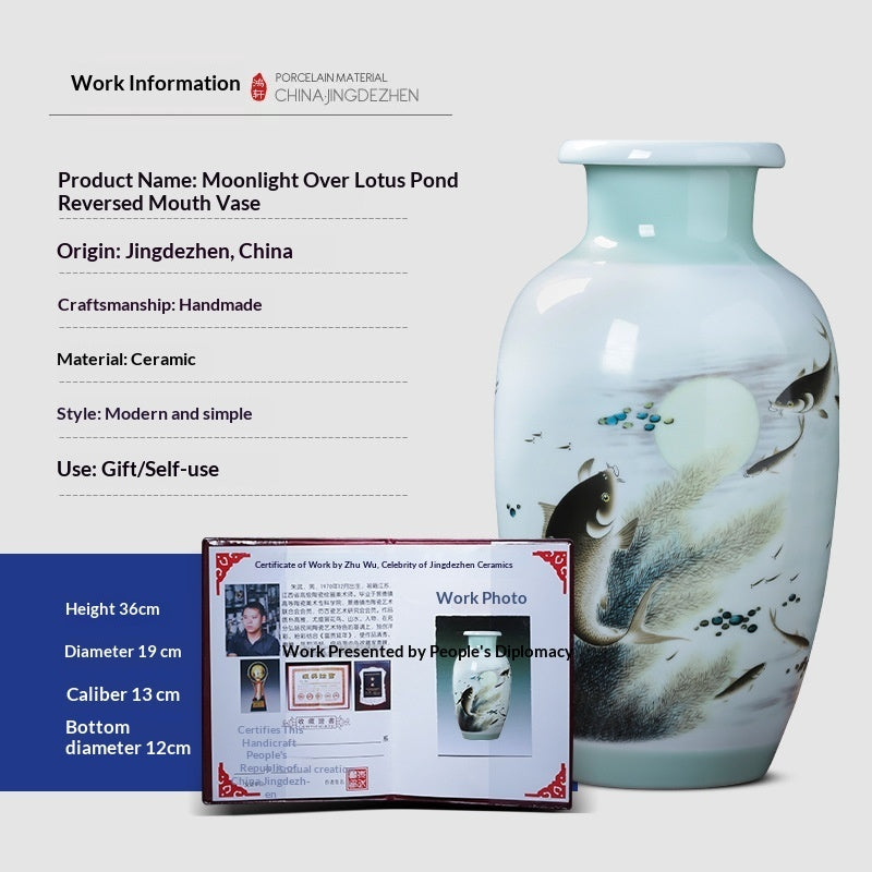 Zhu Wu Pastel Landscape Vases - Ceramic Rotating Base