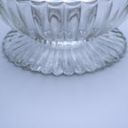 Jeannette Glass Bonbonschale mit Fuß und Deckel, National Pattern – Klar