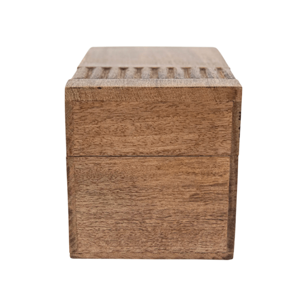 Boîte à recettes Carmen sculptée — Bois de manguier