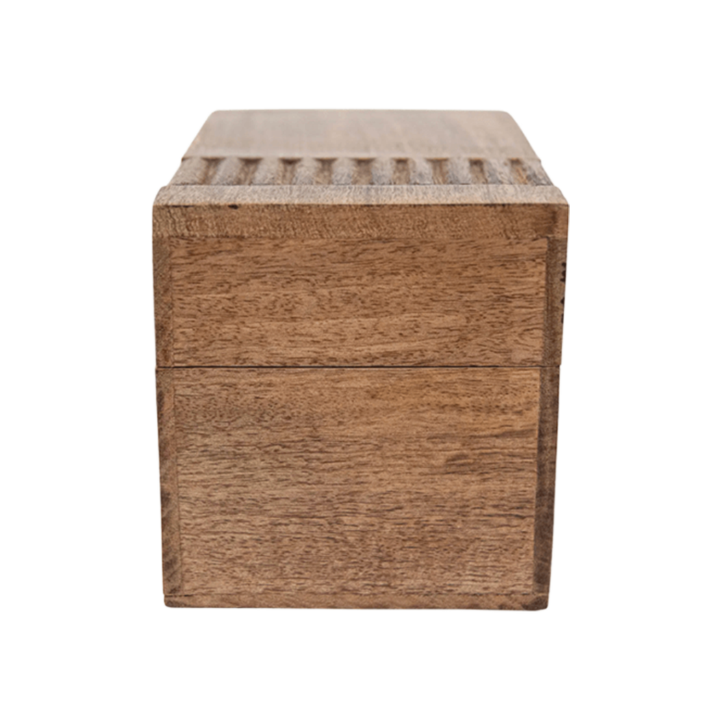 Carmen Carved Recipe Box — Mango Wood