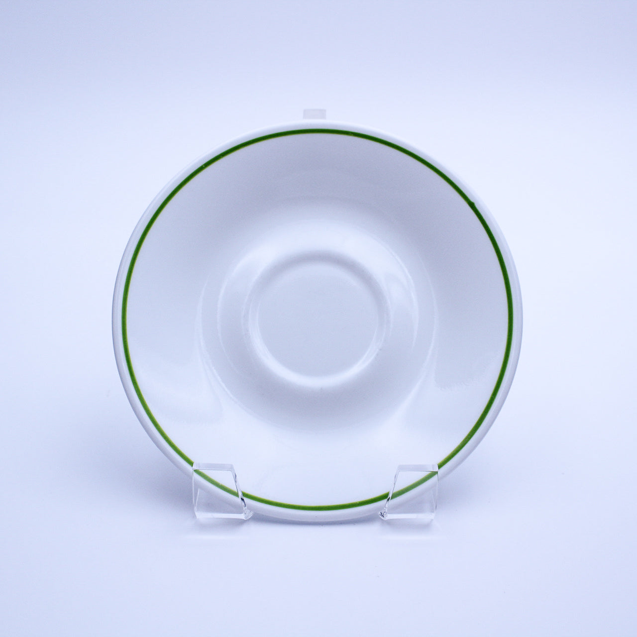 Vintage Corelle Spring Meadow Saucer, Lime Green Band, 1970s