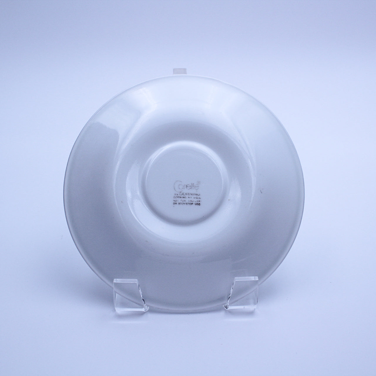 Vintage Corelle Spring Meadow Saucer, Lime Green Band, 1970s