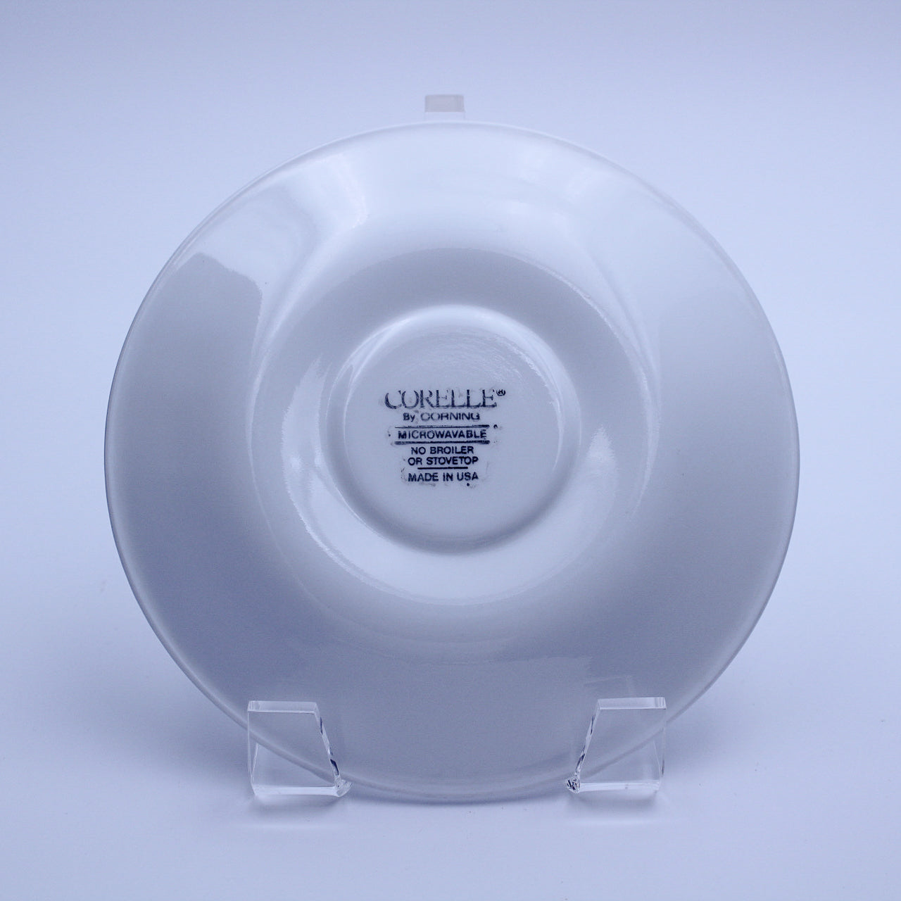 Vintage Corelle Windward White Saucer, Embossed Swirl, 6 1/8"