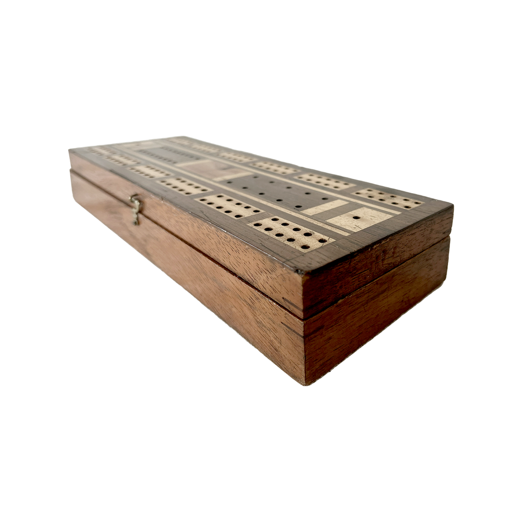 Cribbage Board with Wood Inlay