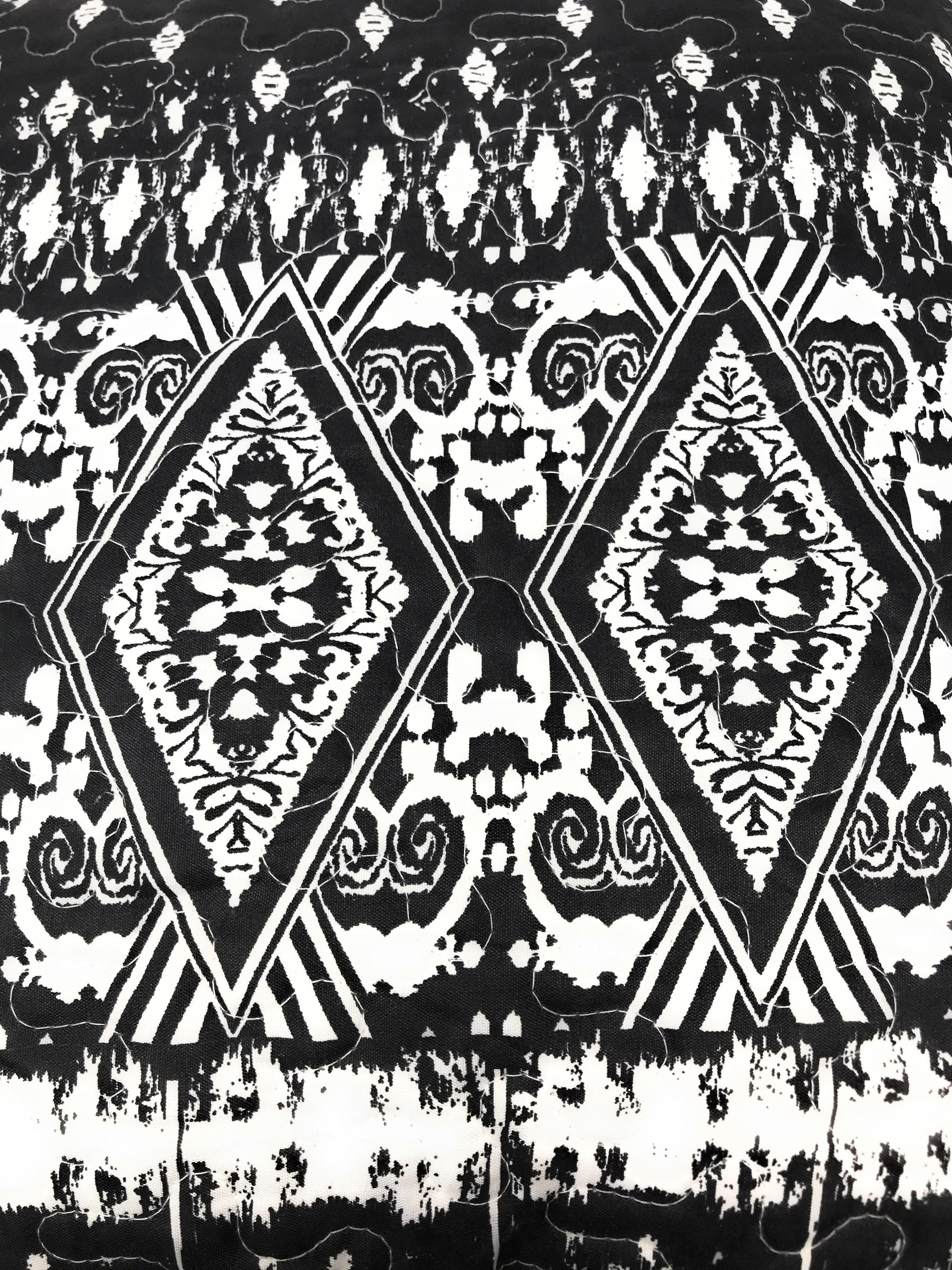 DaDa Bedding Aztec Black & White Diamonds Throw Pillow Covers - 18" x 18" 2-Pack (C14800-1-CC)