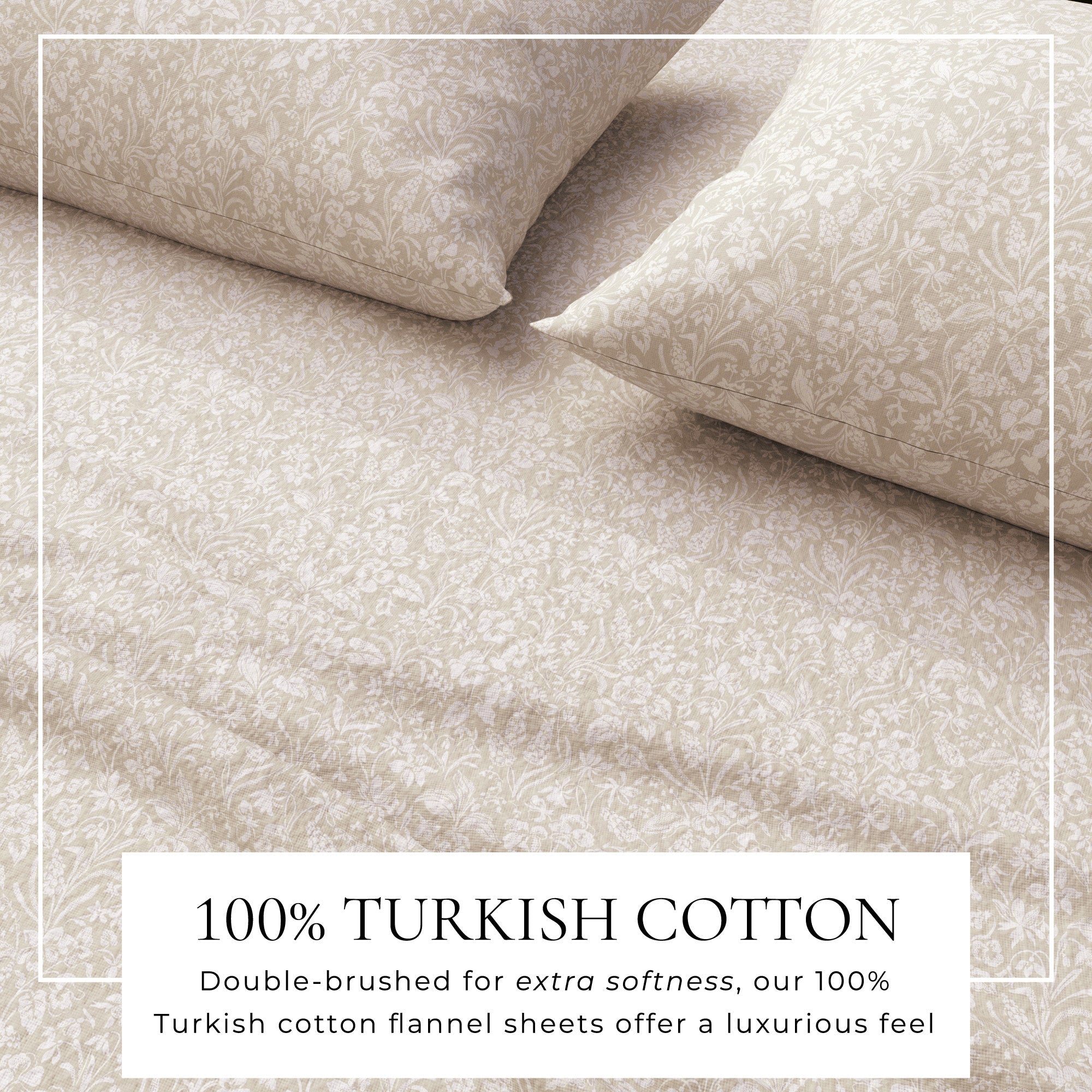 Parure de draps en flanelle de coton turc - Collection florale d'hiver