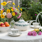 Rare Harker Pottery Royal Gadroon Green Leaf Teapot