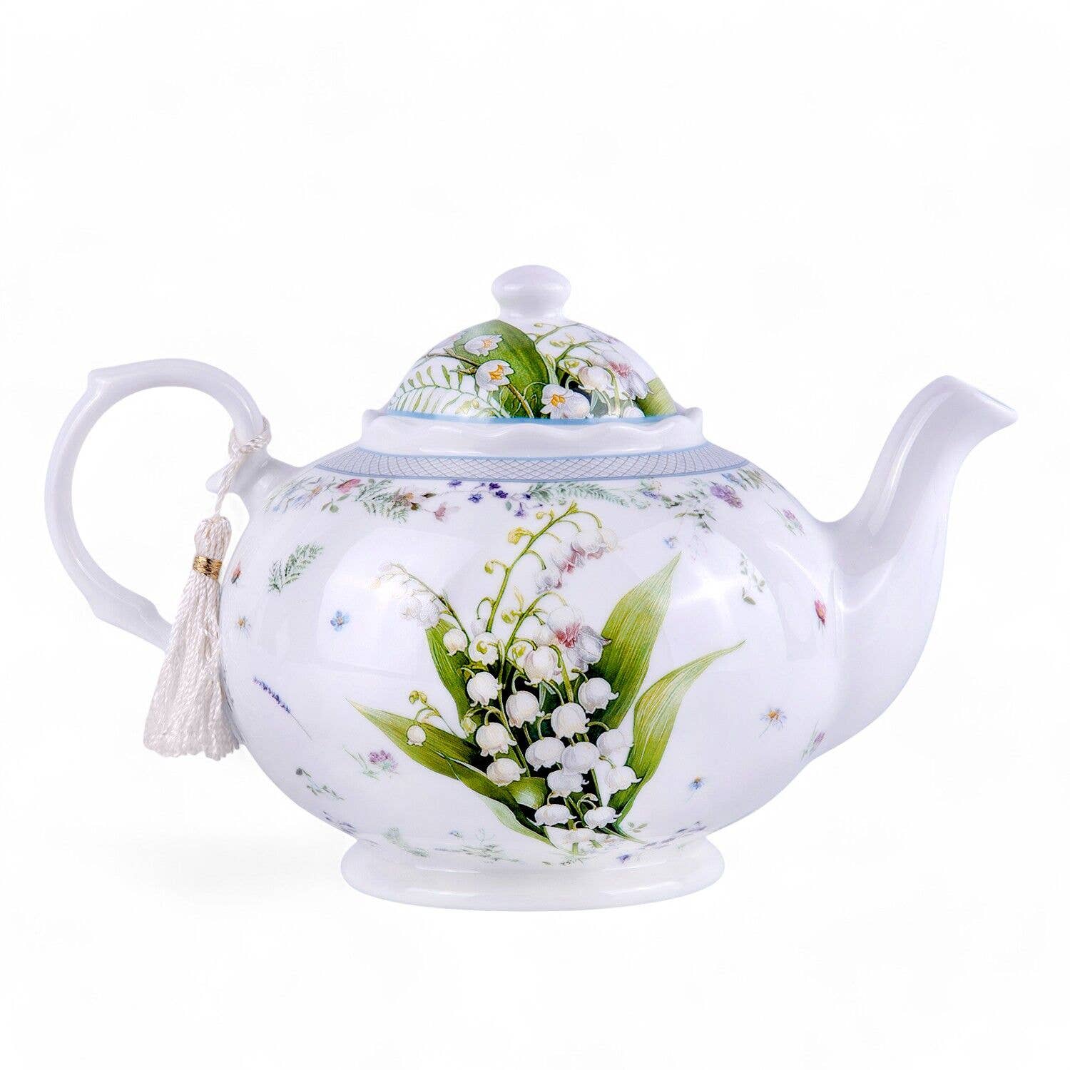 Lily of the Valley Porcelain Teapot in Gift Box – Floral Everyday Accent