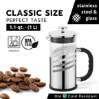 Glas-French-Press-Kaffeemaschine 1,1 qt (1 L)