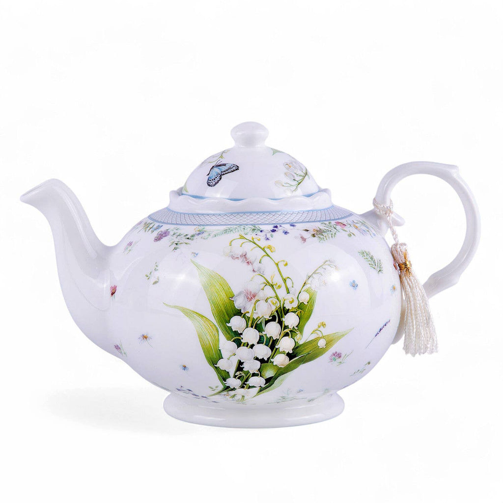 Lily of the Valley Porcelain Teapot in Gift Box – Floral Everyday Accent