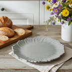 Leaf-Shaped Ceramic Plate - Steubenville Woodfield Dove Gray