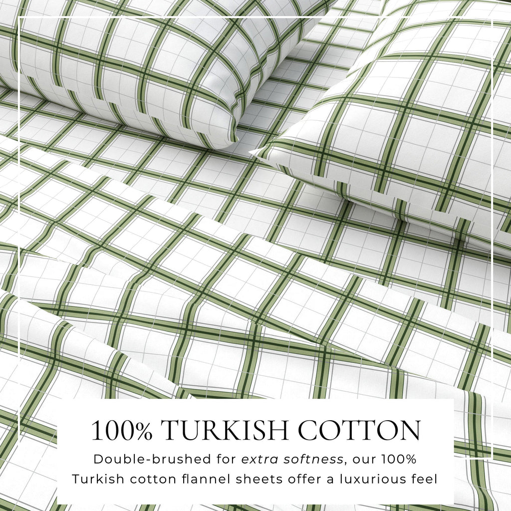 Bettwäsche-Set aus türkischer Baumwoll-Flanell – Karo- & Streifen-Kollektion