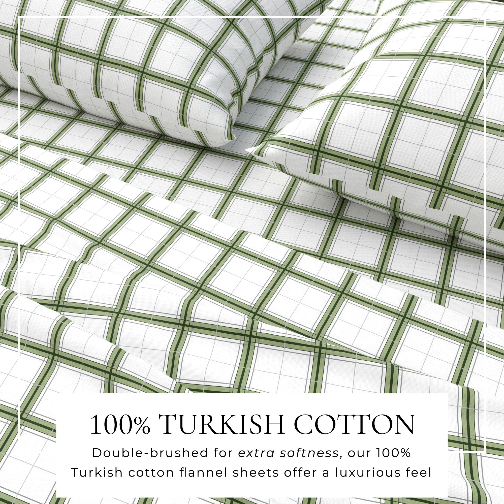 Bettwäsche-Set aus türkischer Baumwoll-Flanell – Karo- & Streifen-Kollektion