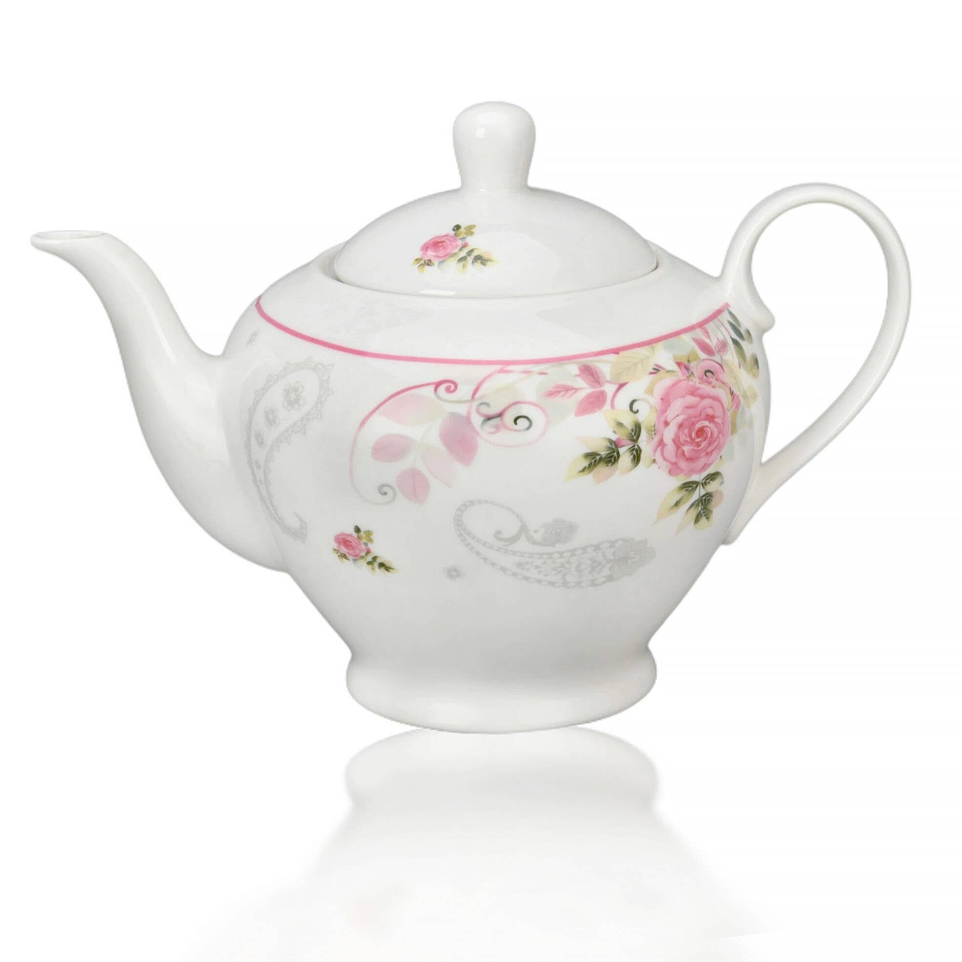 Rose Garden Porcelain Teapot – Classic Floral Everyday Accent