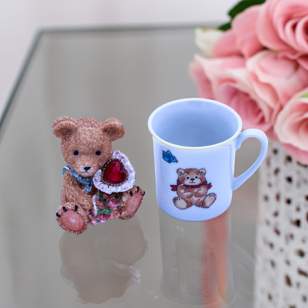 Vintage Bear & Lucy Mug Bundle – Valentine & Bluebird Charm