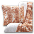 DaDa Bedding Amber Orange Braun & Weiß Kuscheliger Kunstfell Euro-Kissenbezug (M3396)
